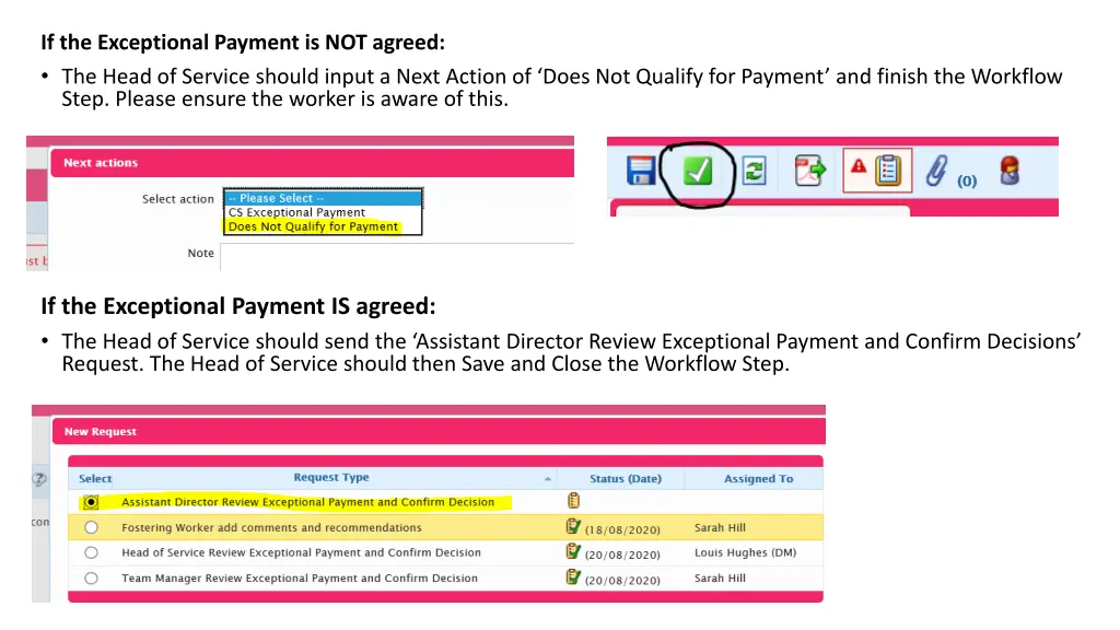 if the exceptional payment is not agreed the head