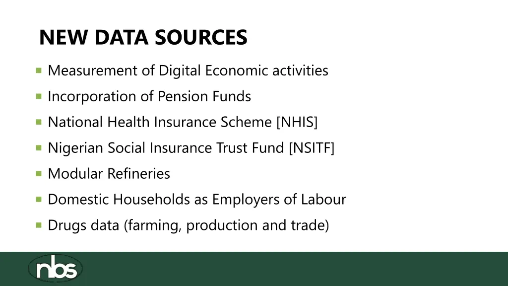 new data sources