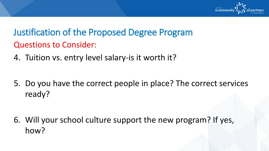justification of the proposed degree program 6