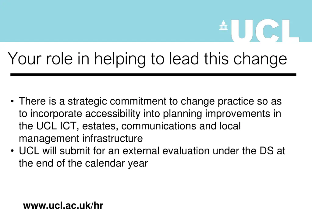 your role in helping to lead this change 1