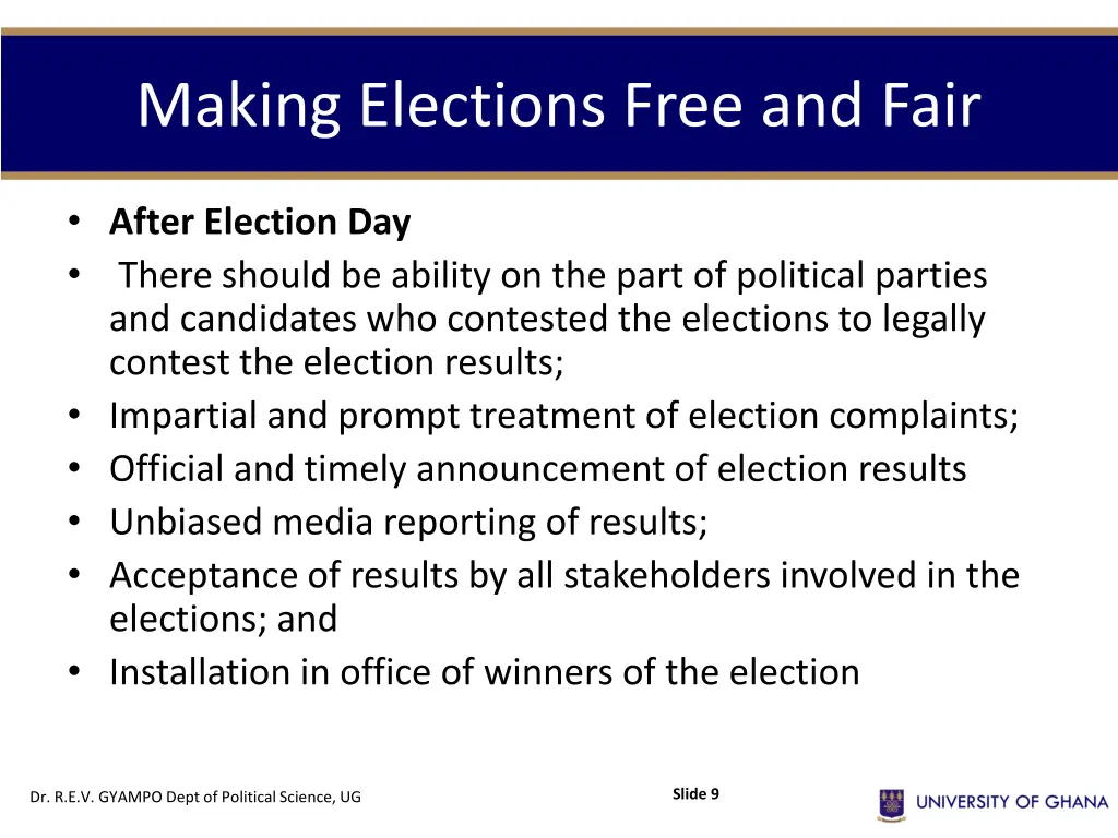 making elections free and fair 2