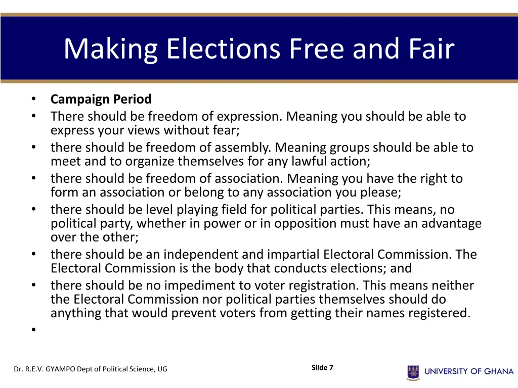 making elections free and fair