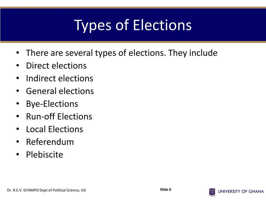 types of elections
