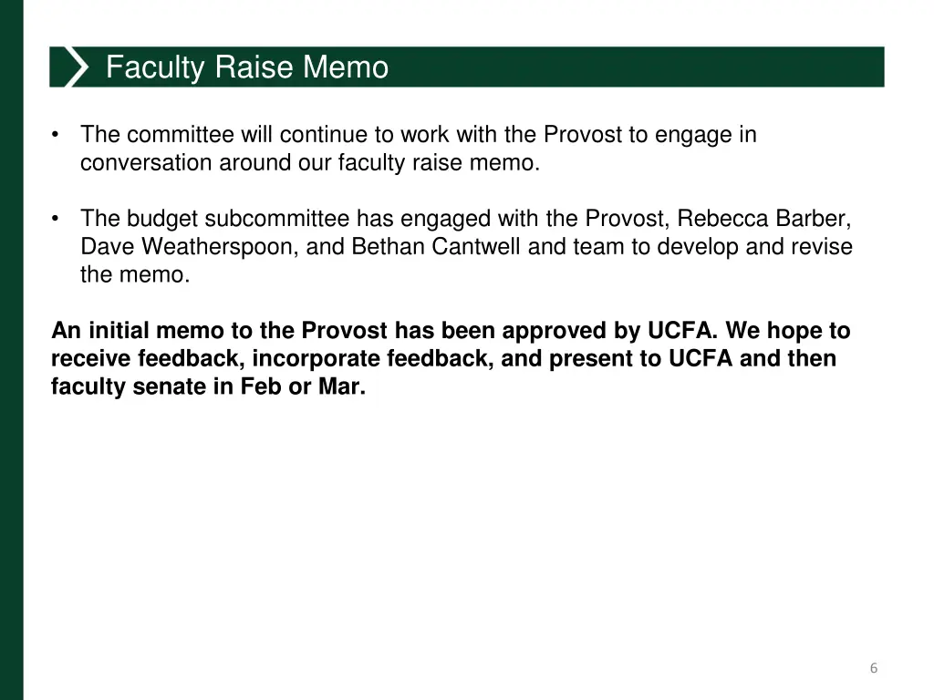 faculty raise memo