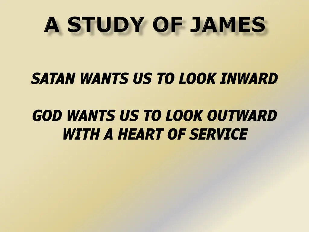 satan wants us to look inward