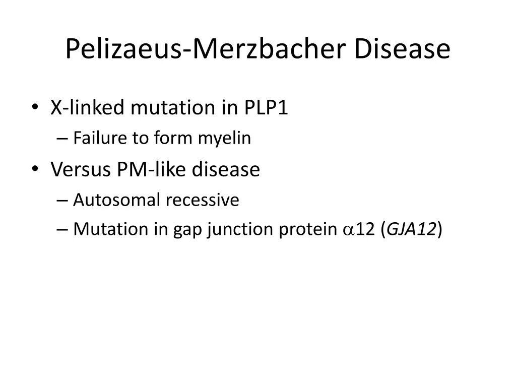 pelizaeus merzbacher disease