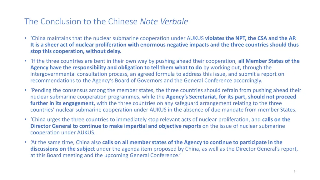the conclusion to the chinese note verbale