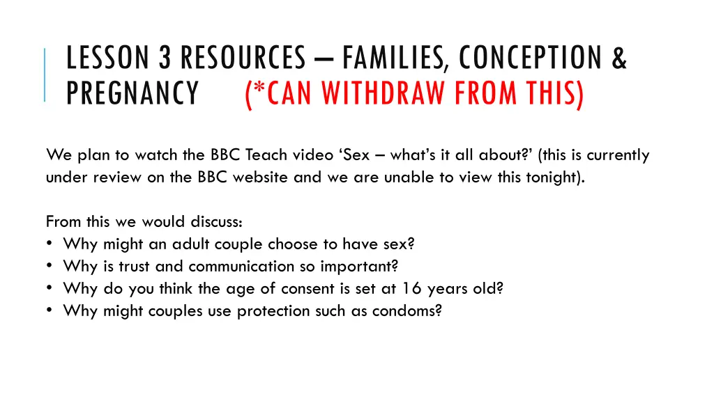lesson 3 resources families conception pregnancy