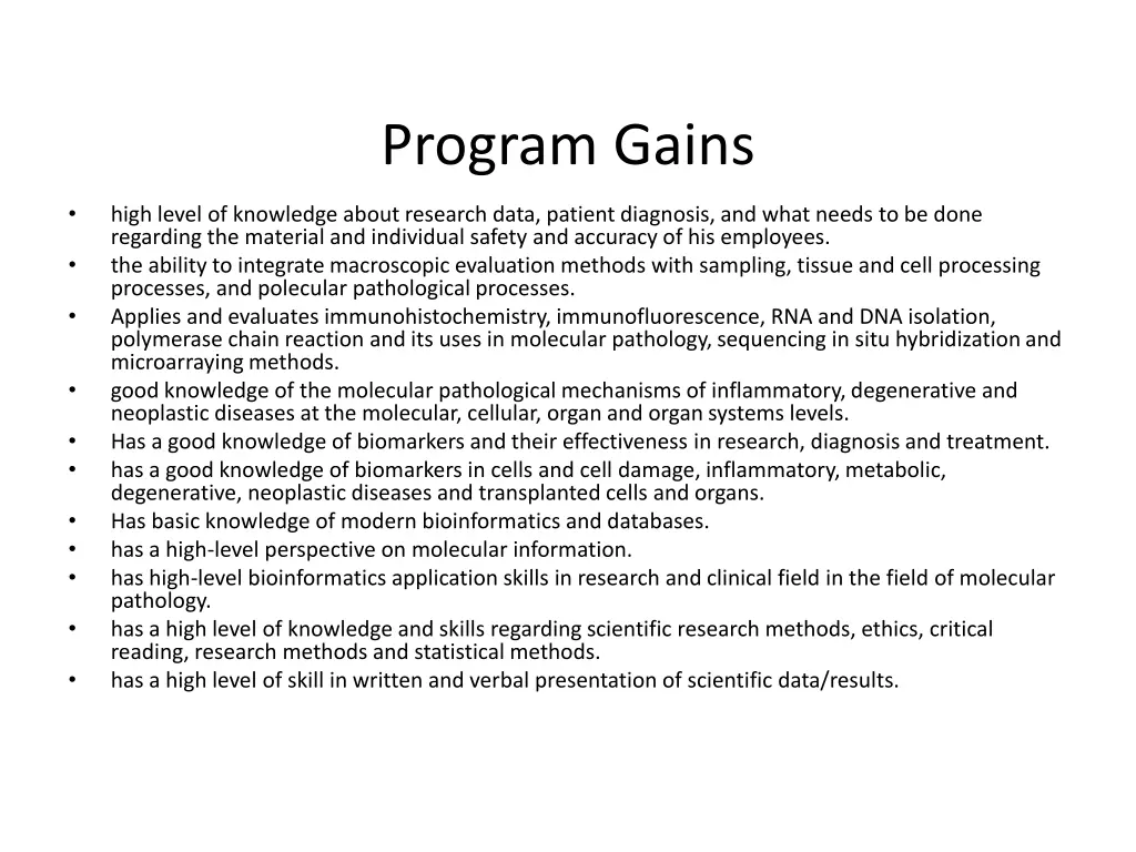 program gains