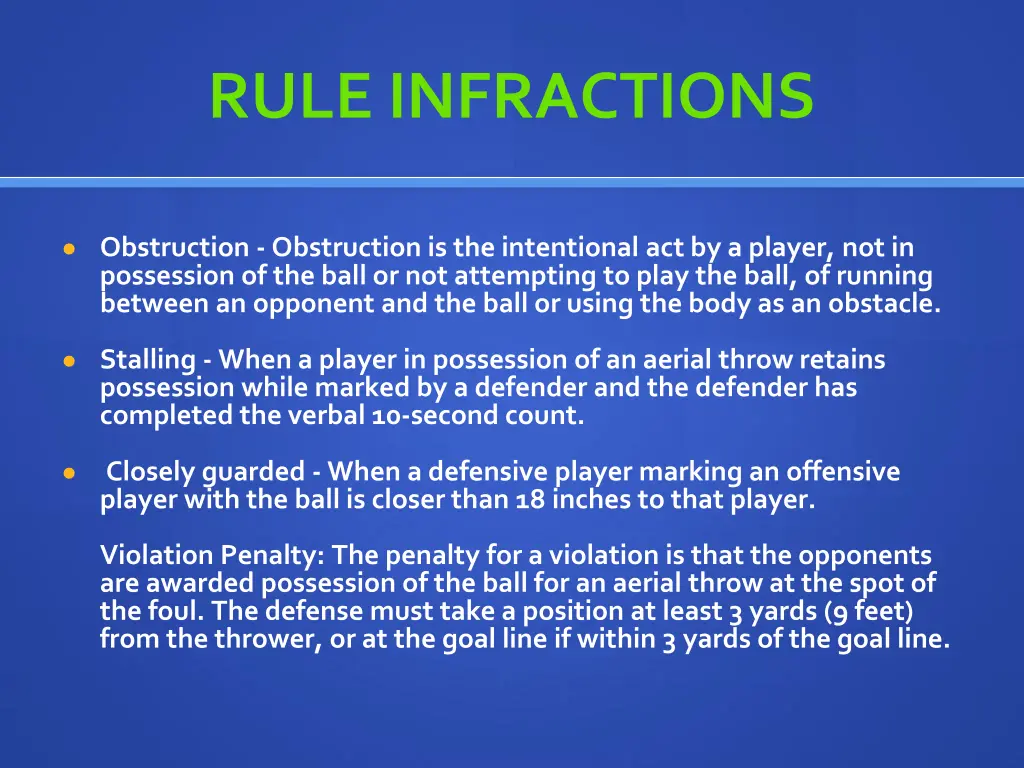 rule infractions 1
