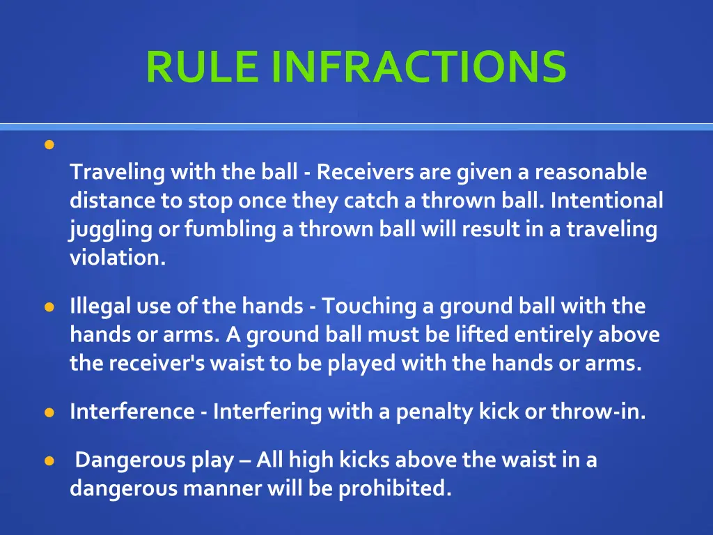 rule infractions