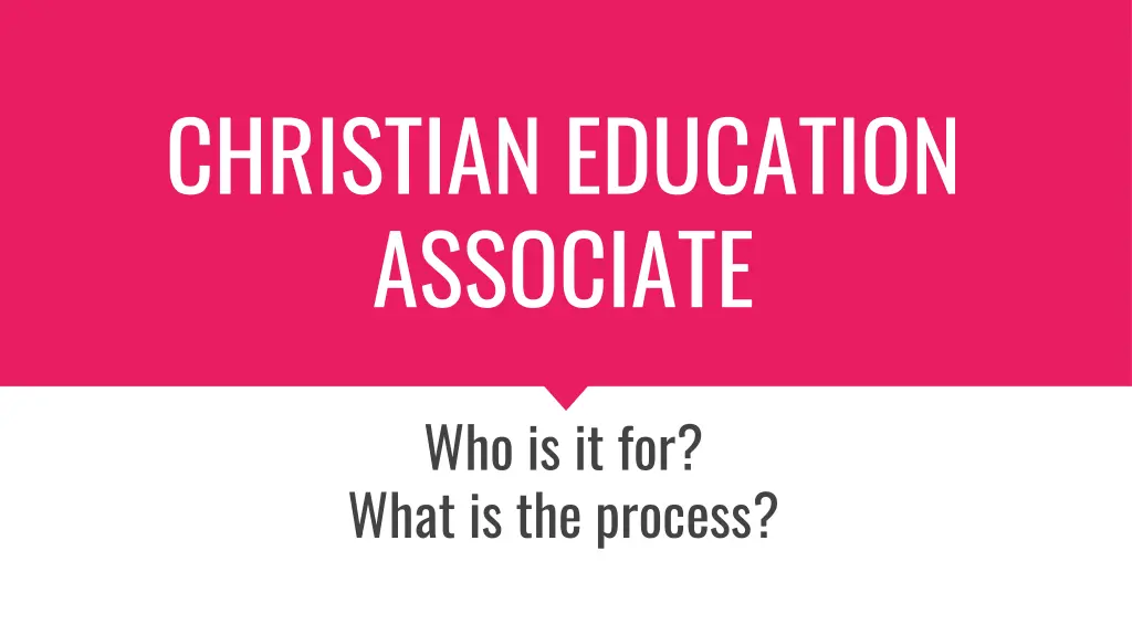 christian education associate