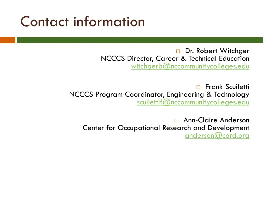 contact information