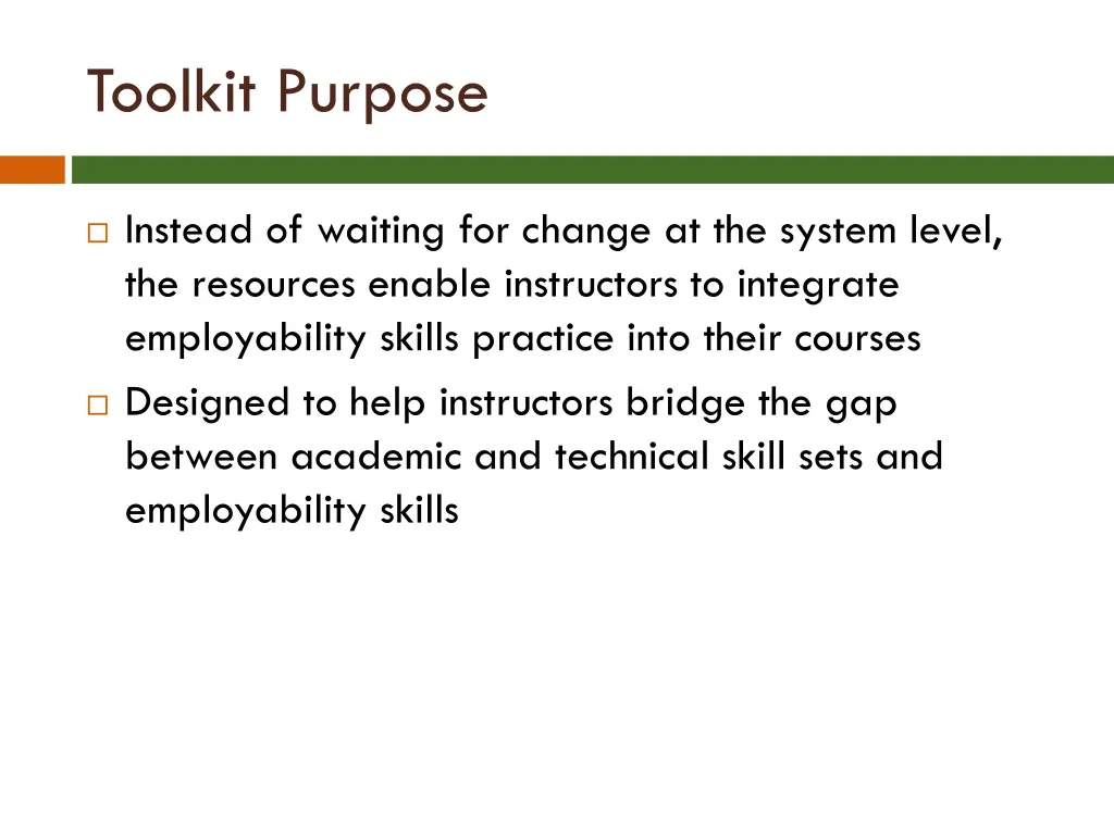 toolkit purpose