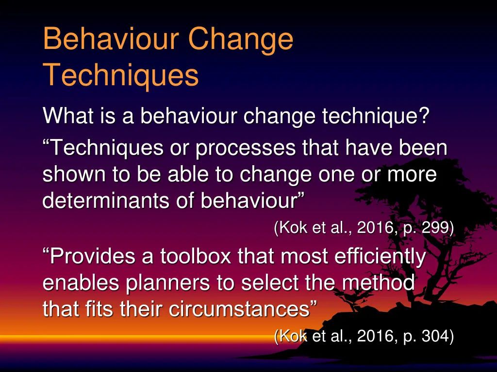 behaviour change techniques what is a behaviour