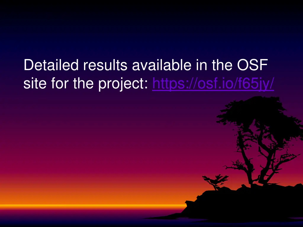 detailed results available in the osf site