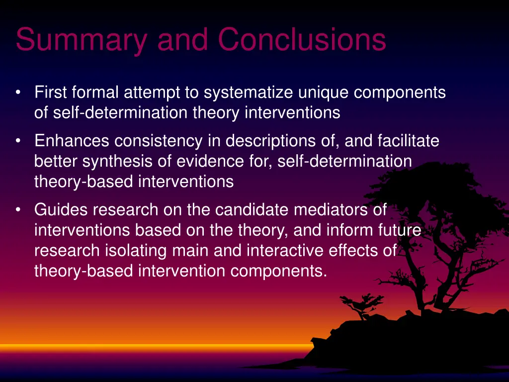 summary and conclusions