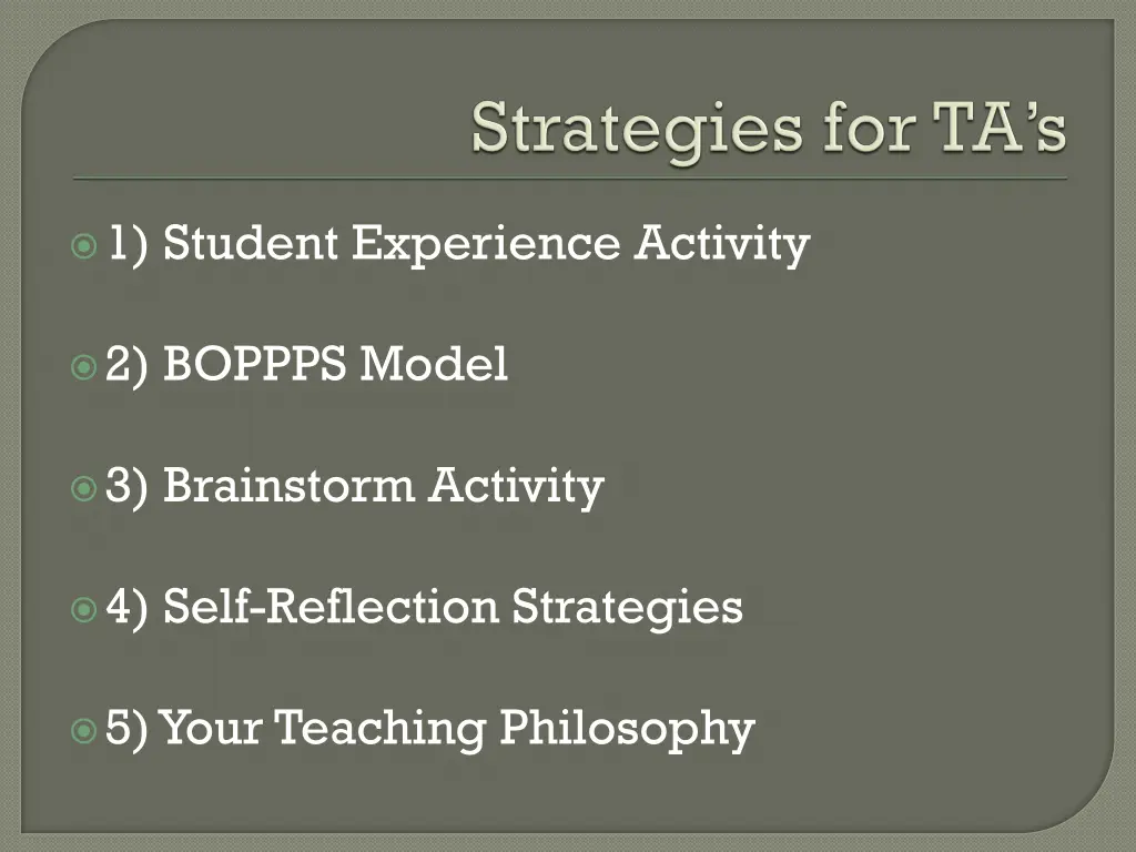 1 student experience activity