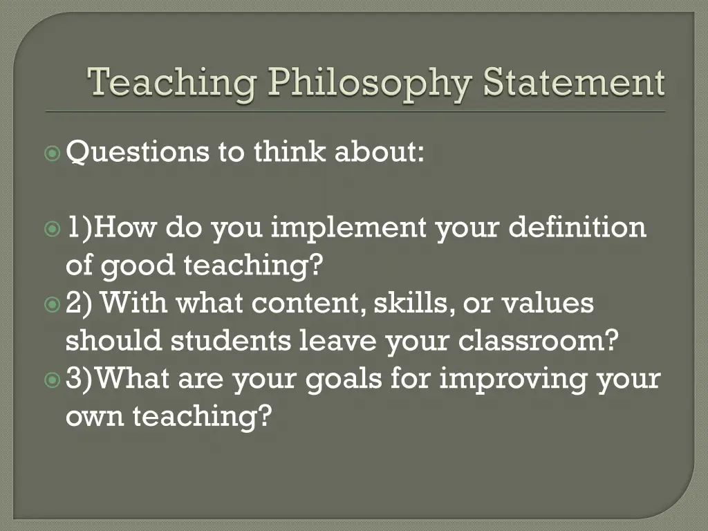 questions to think about 1