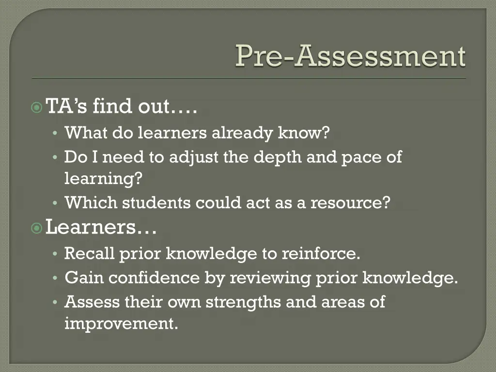 ta s find out what do learners already know