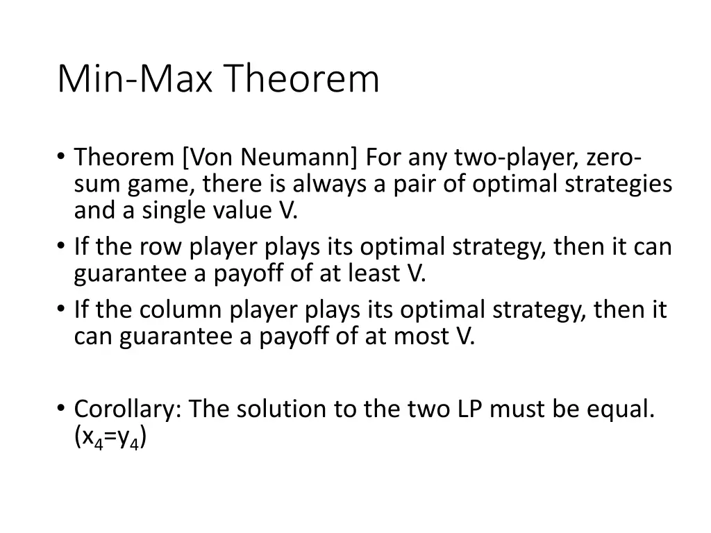min max theorem