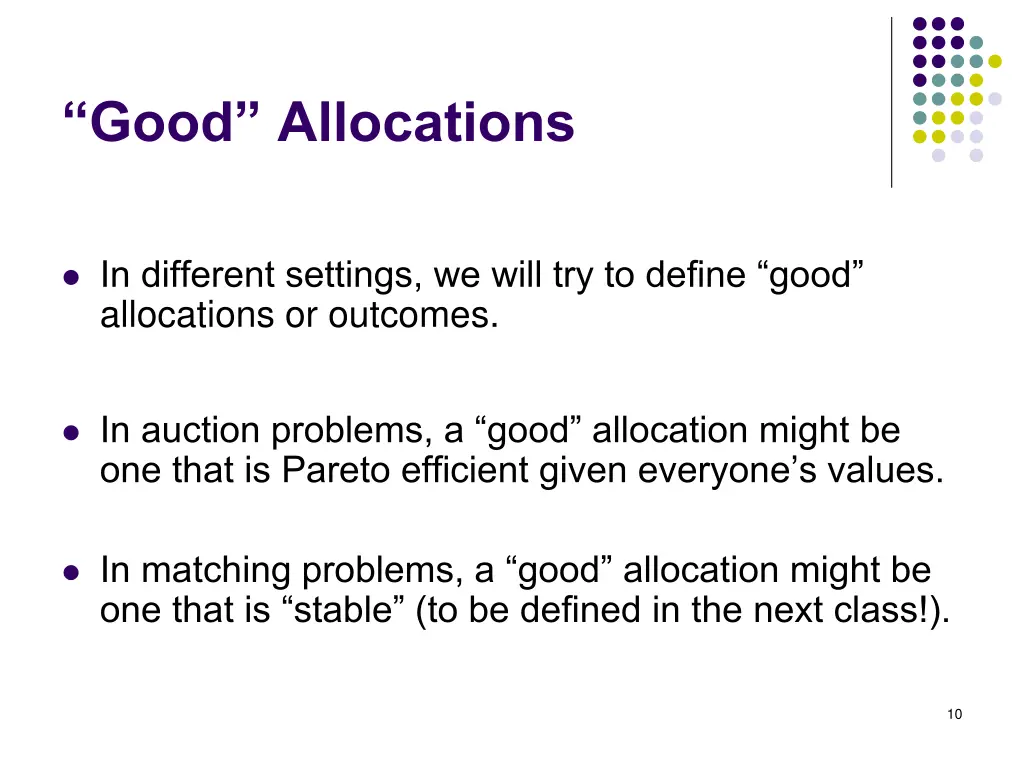 good allocations