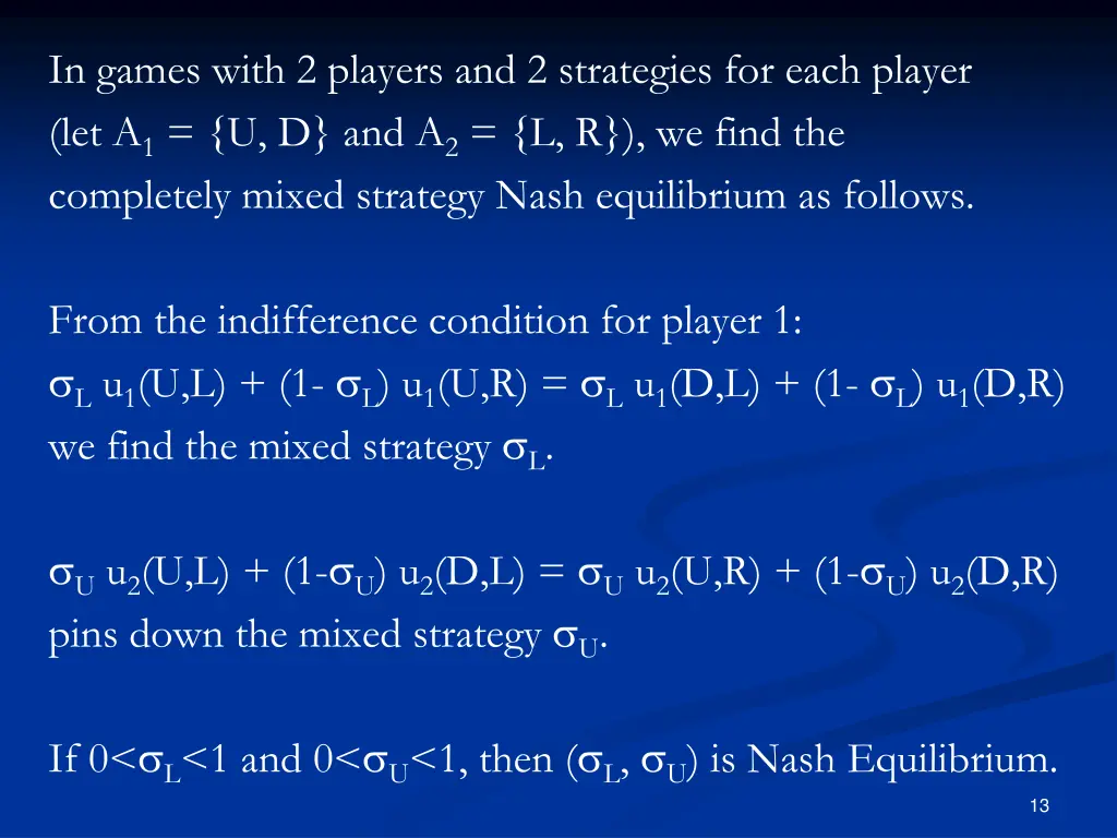 in games with 2 players and 2 strategies for each