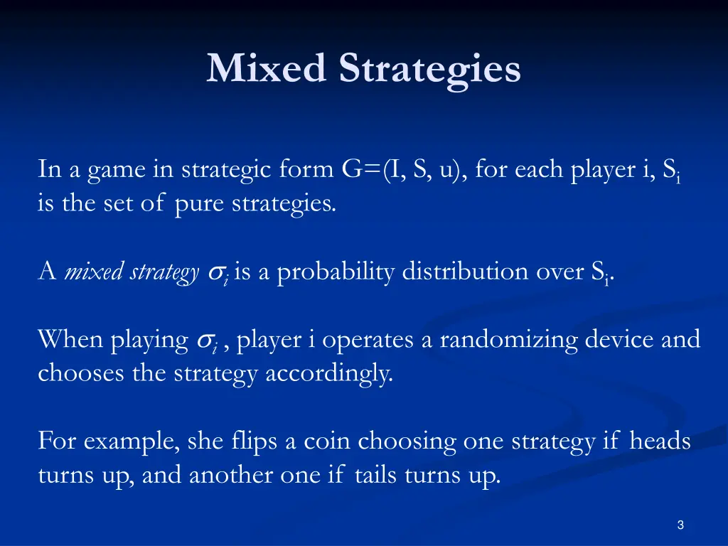 mixed strategies