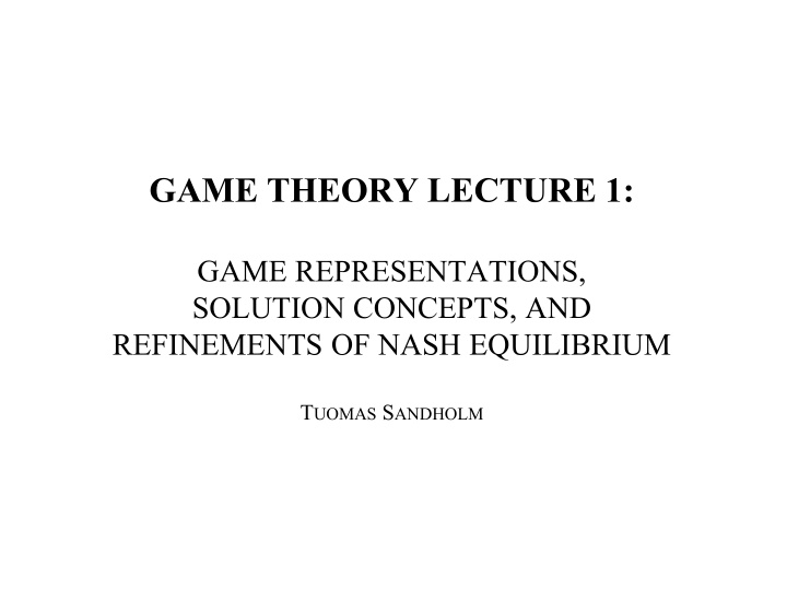 game theory lecture 1