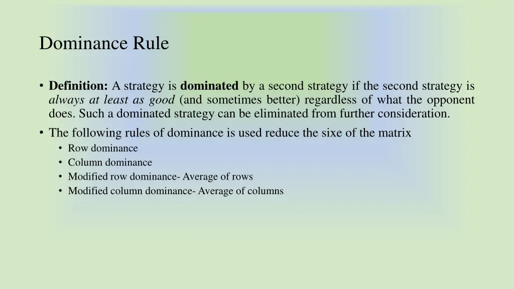 dominance rule