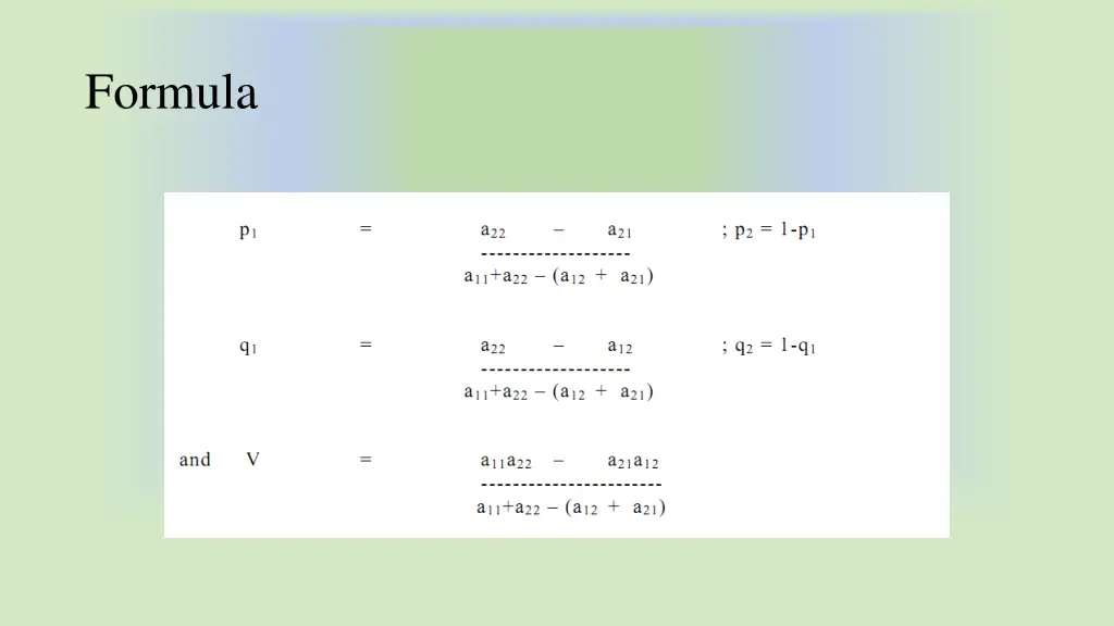 formula