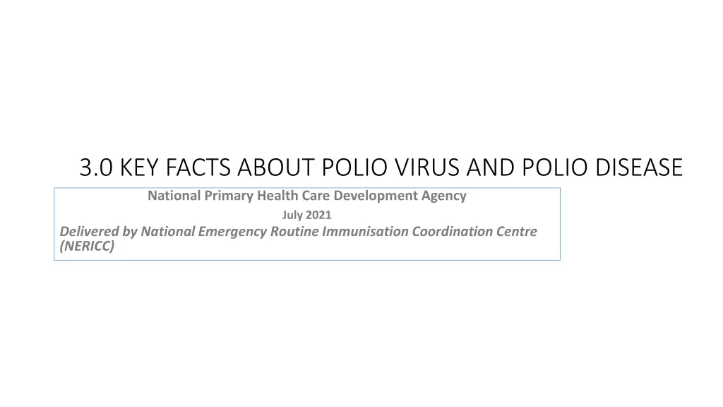 3 0 key facts about polio virus and polio disease