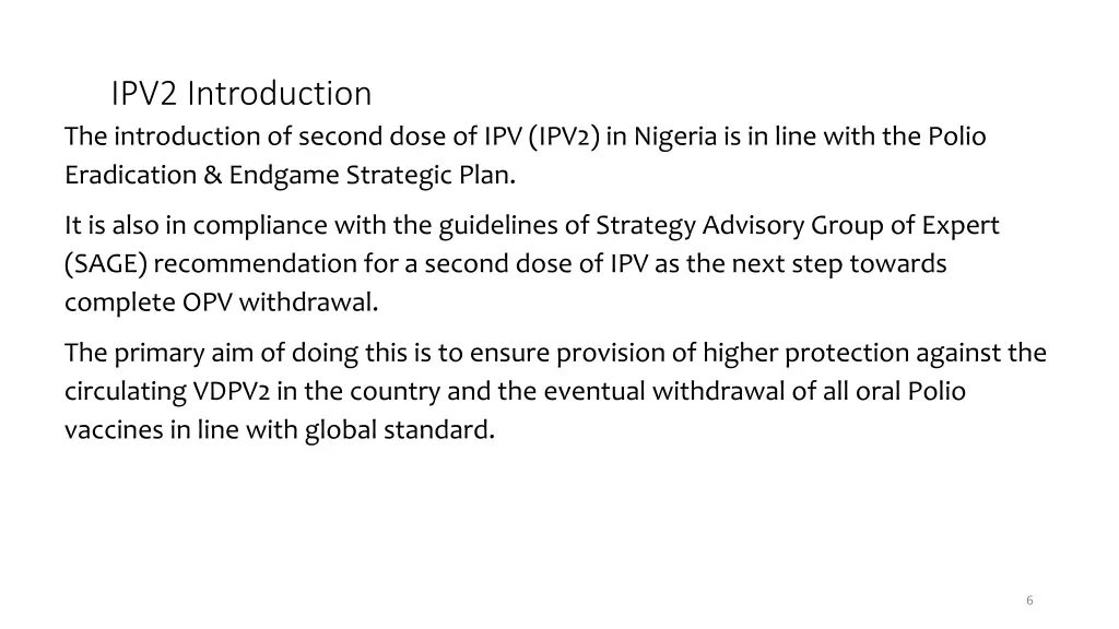 ipv2 introduction the introduction of second dose