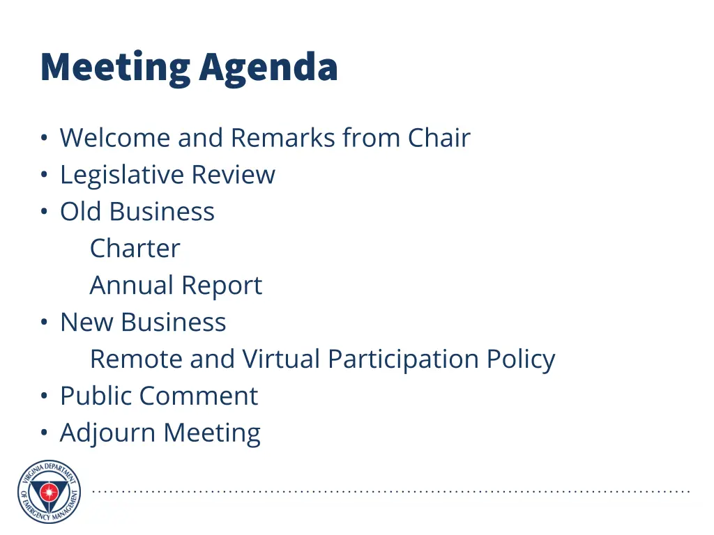 meeting agenda