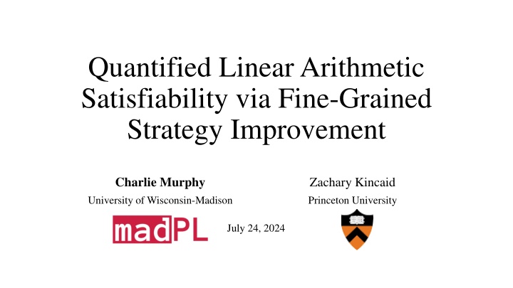 quantified linear arithmetic satisfiability