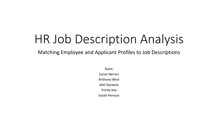 hr job description analysis