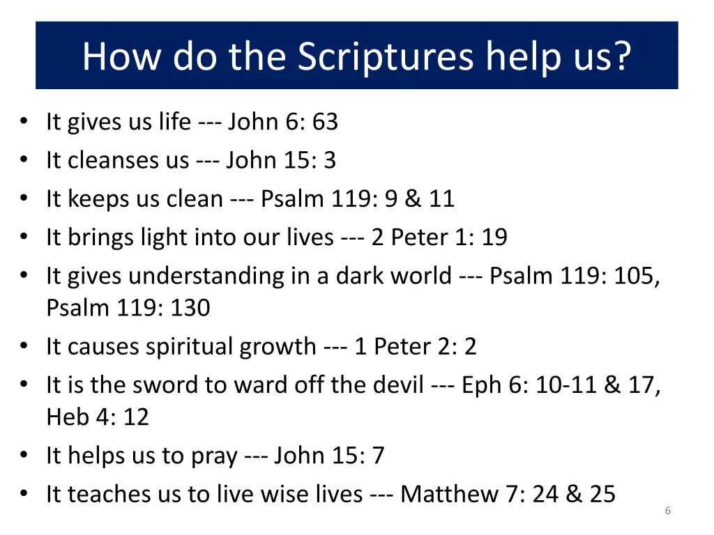 how do the scriptures help us