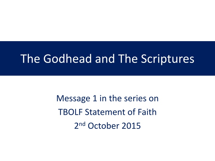 the godhead and the scriptures