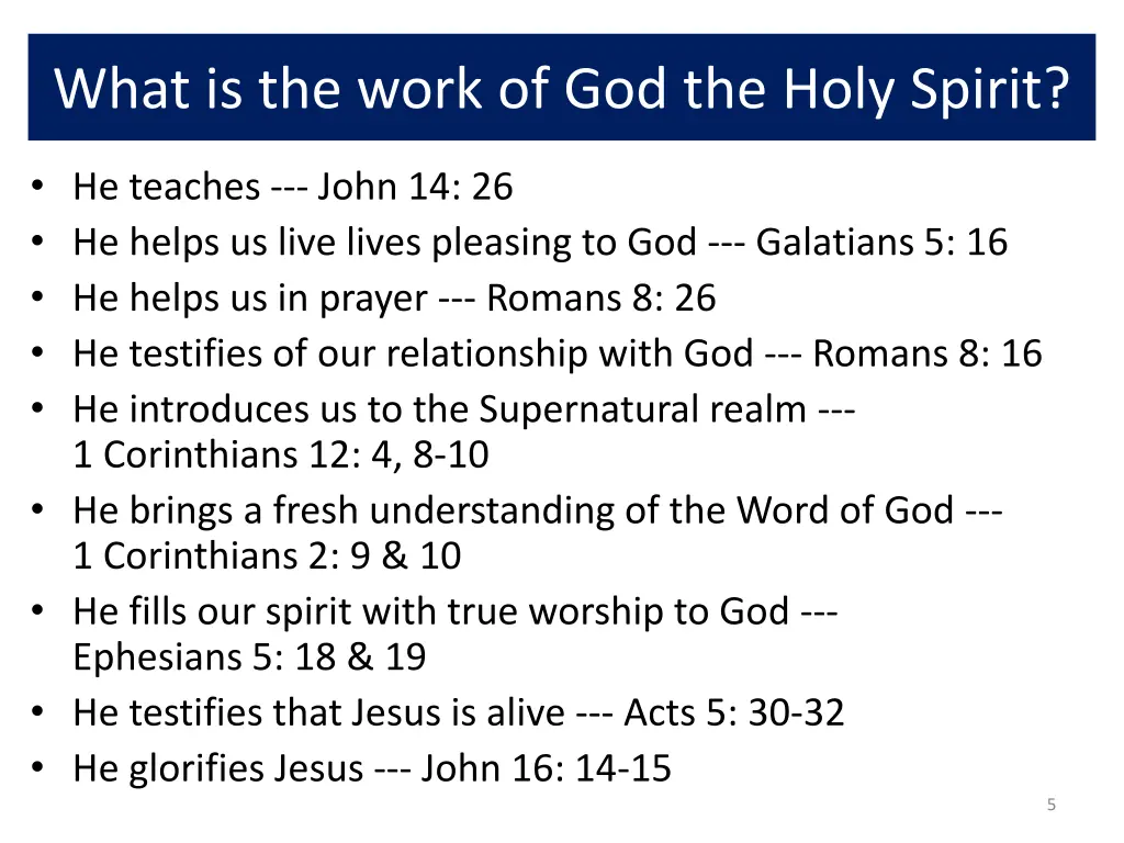 what is the work of god the holy spirit
