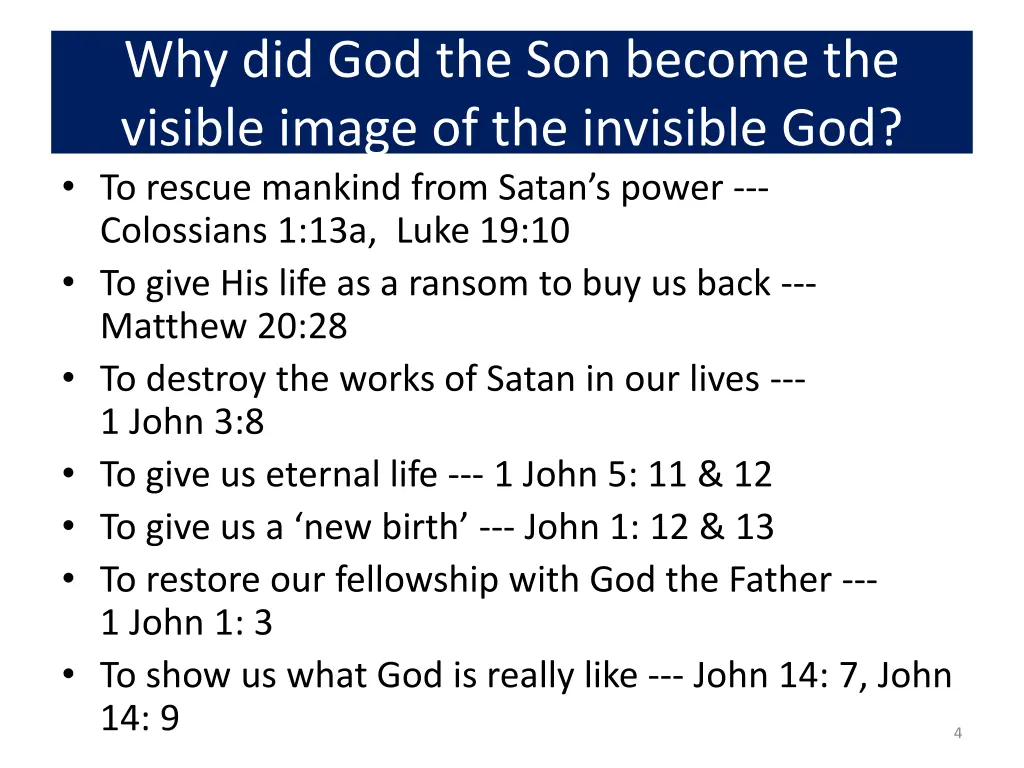 why did god the son become the visible image
