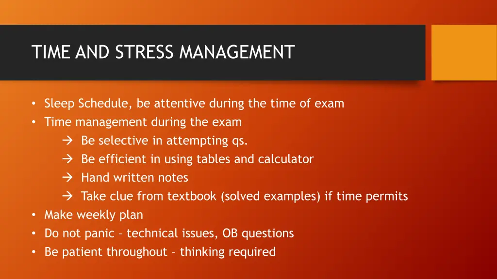 time and stress management