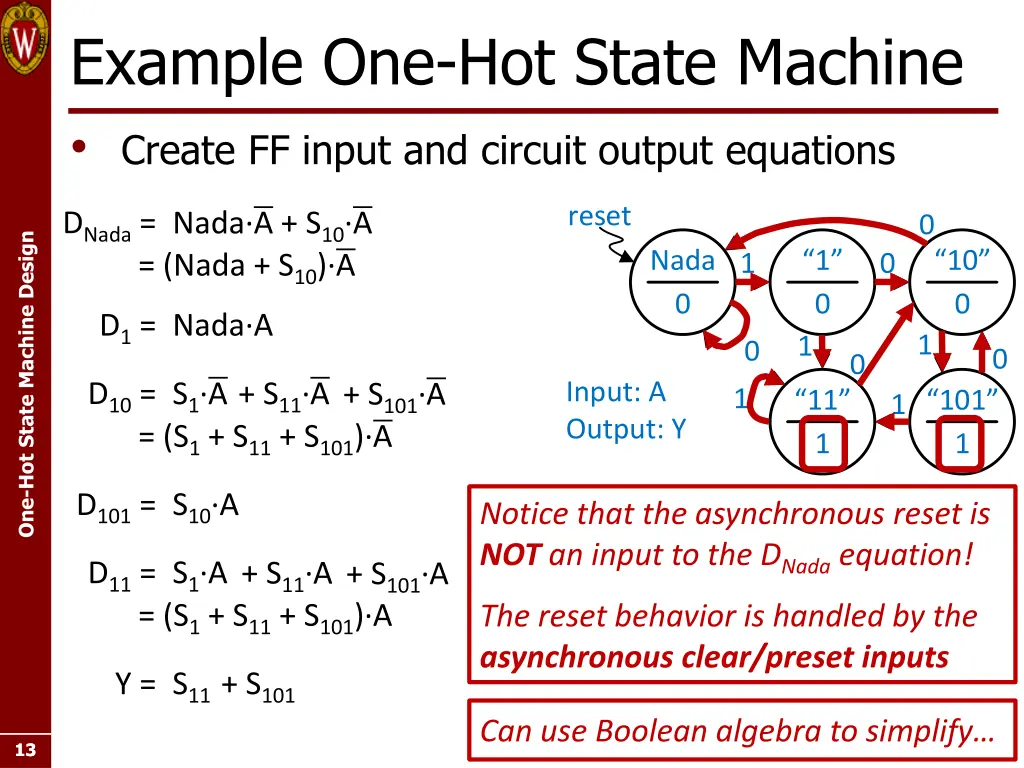 example one hot state machine create ff input