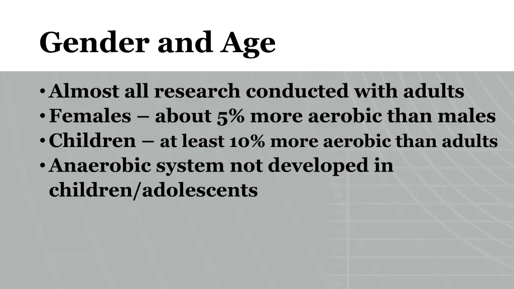 gender and age
