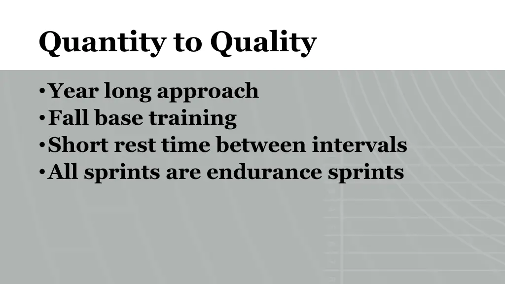quantity to quality