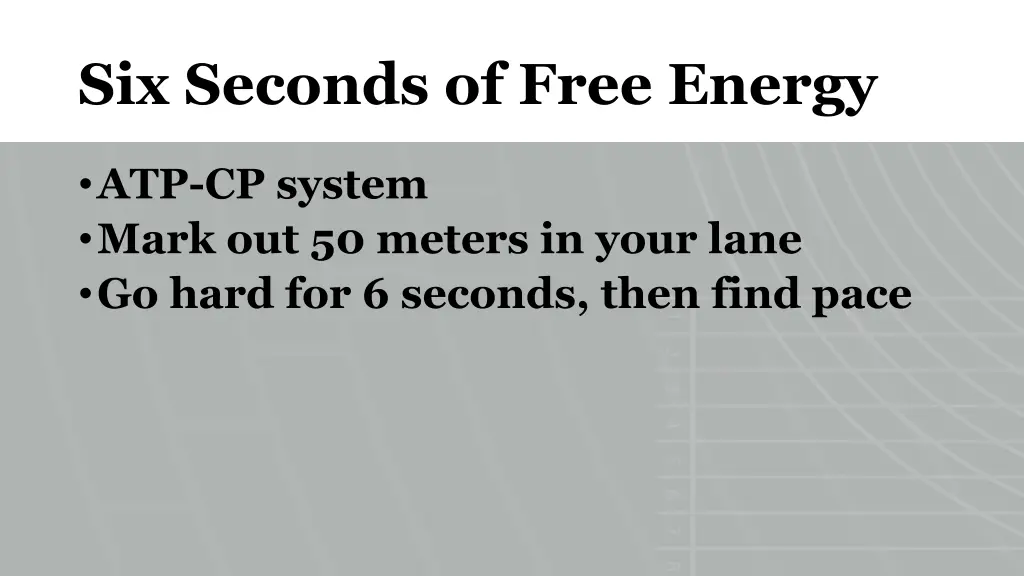 six seconds of free energy