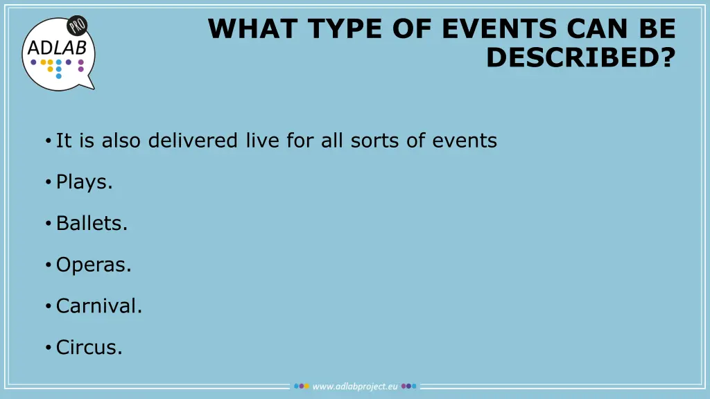 what type of events can be