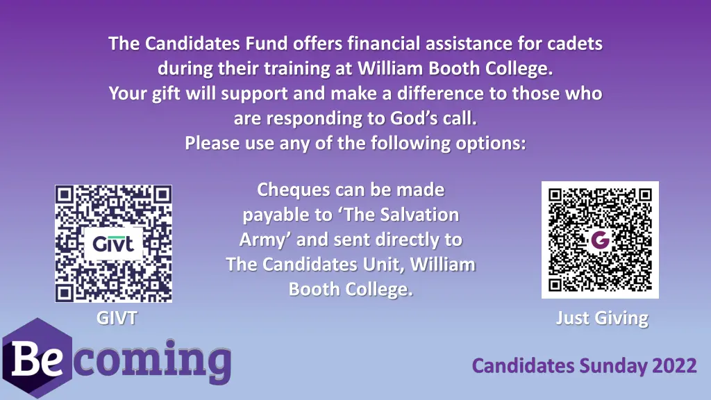 the candidates fund offers financial assistance