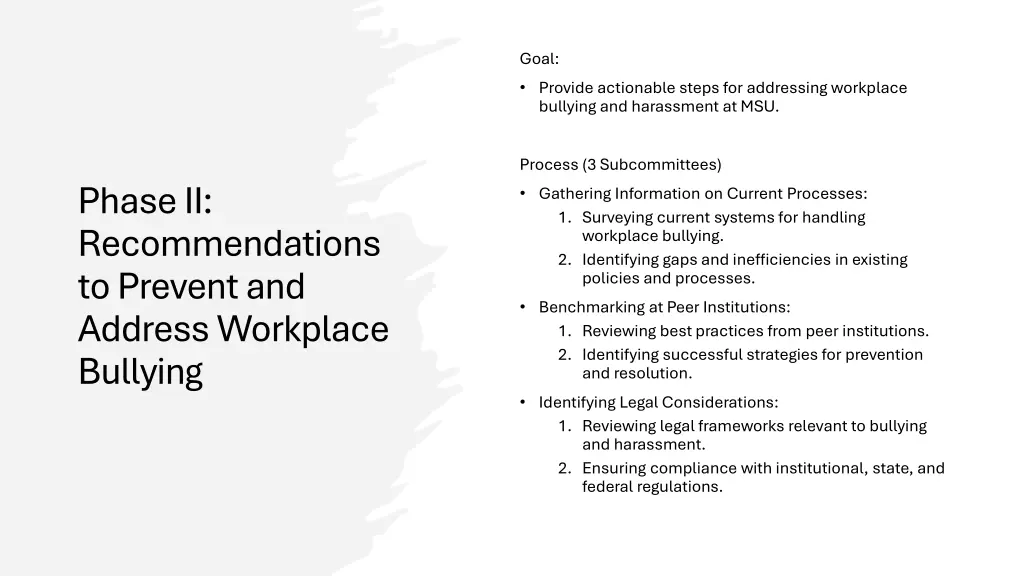 goal provide actionable steps for addressing