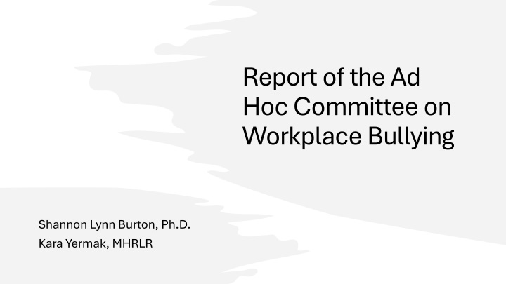 report of the ad hoc committee on workplace