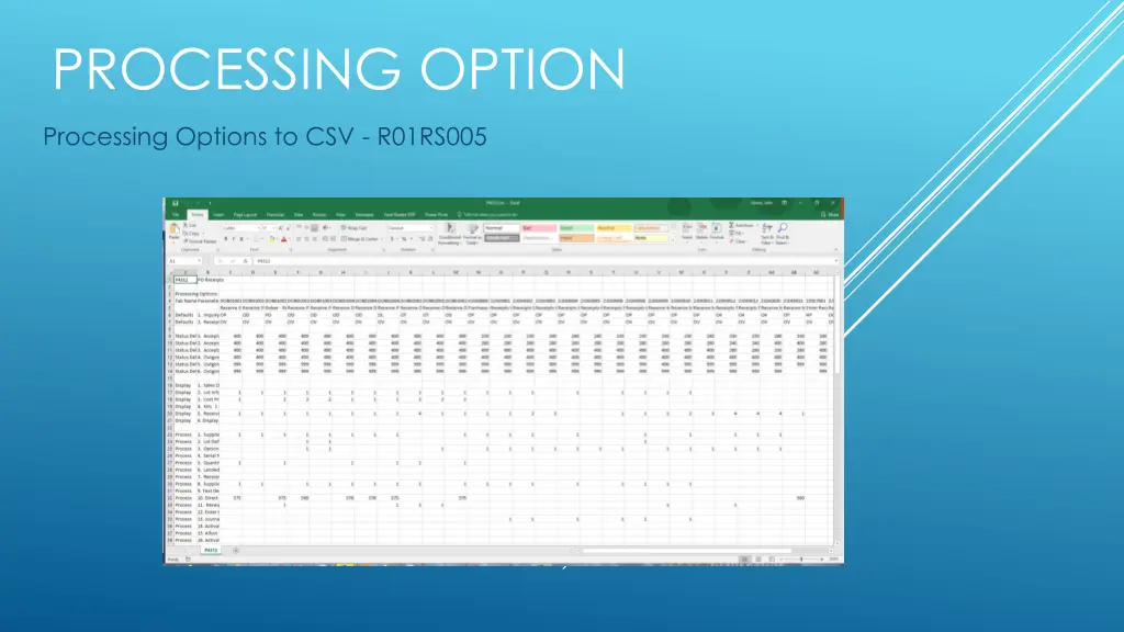 processing option